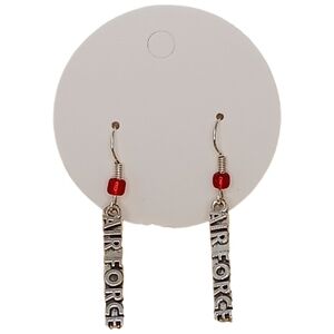 Army Air Force Military Branch Air Force Army Handmade Silver Tone Red Glass